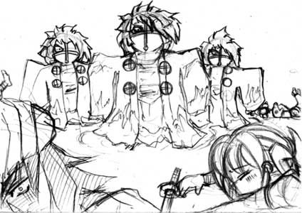 武の前に骸をさらします