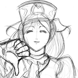 無言で親指を下に