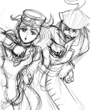 森の番人に技を習う海賊船長