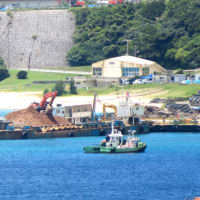 ゲートからの資材搬入はなかったが、辺野古側工区への土砂投入は行われる。