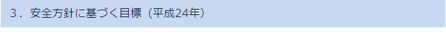 3.安全方針に基づく目標(平成24年)
